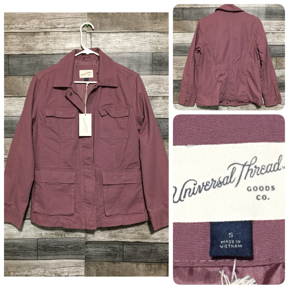 Universal Thread Military Utility Jacket Women’s S Pink Purple Full Zip